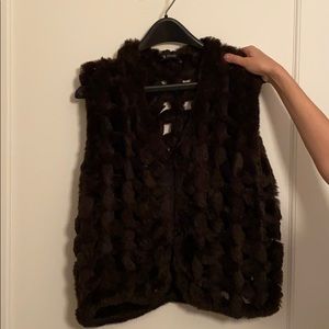 Brown Rabbit Fur Vest